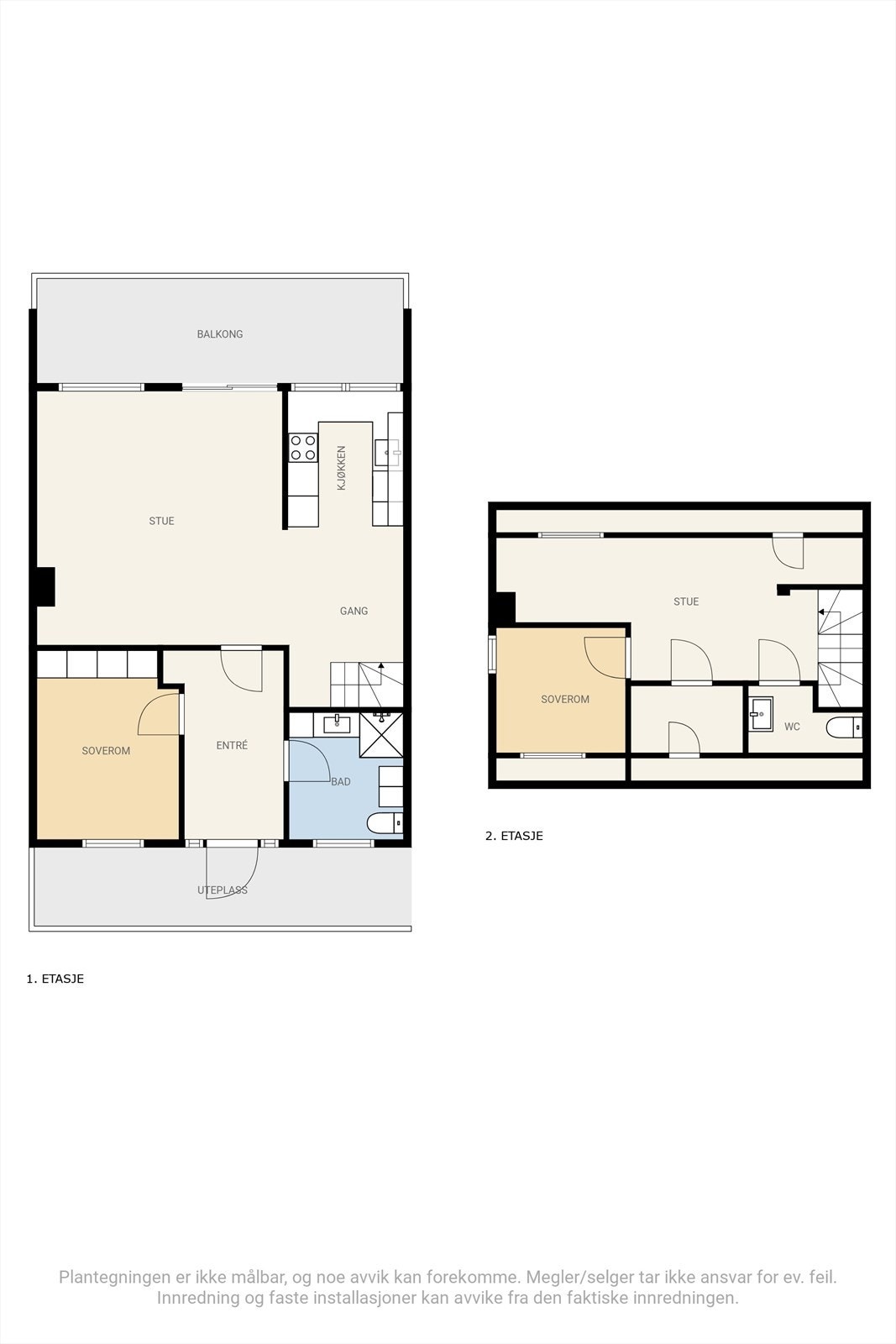Plantegninger begge plan. Galleribilde