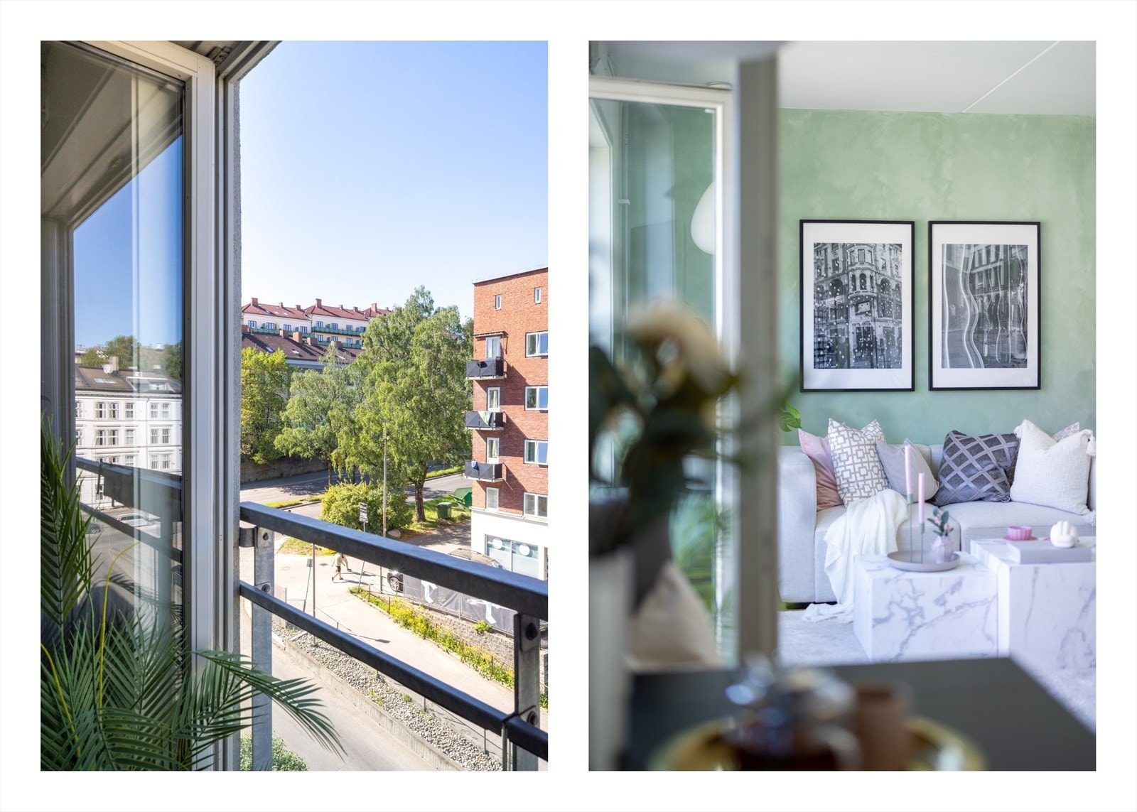 Fin utsikt utover nabolaget med lite innsyn. Galleribilde