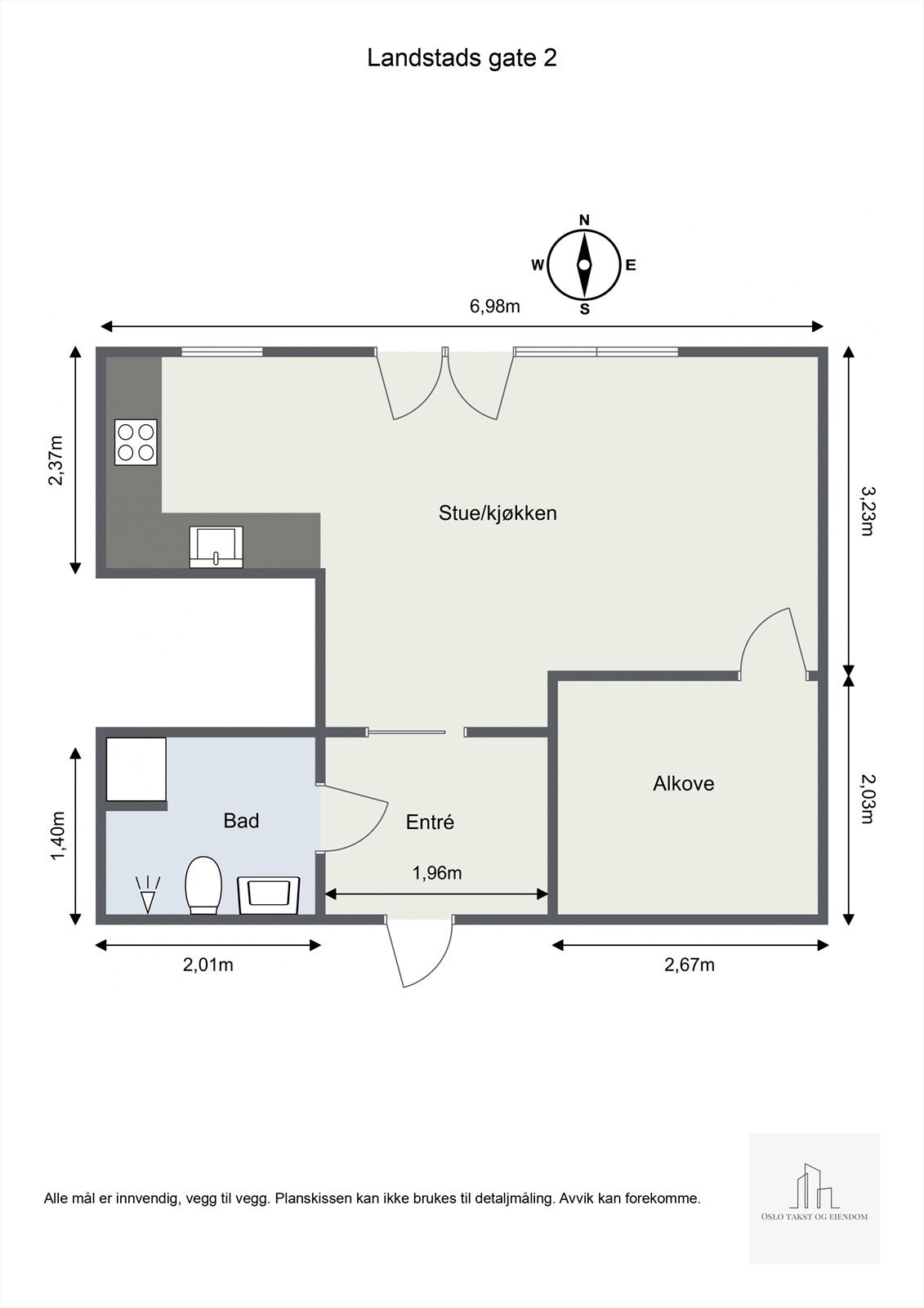 Takstmannens planskisse Galleribilde