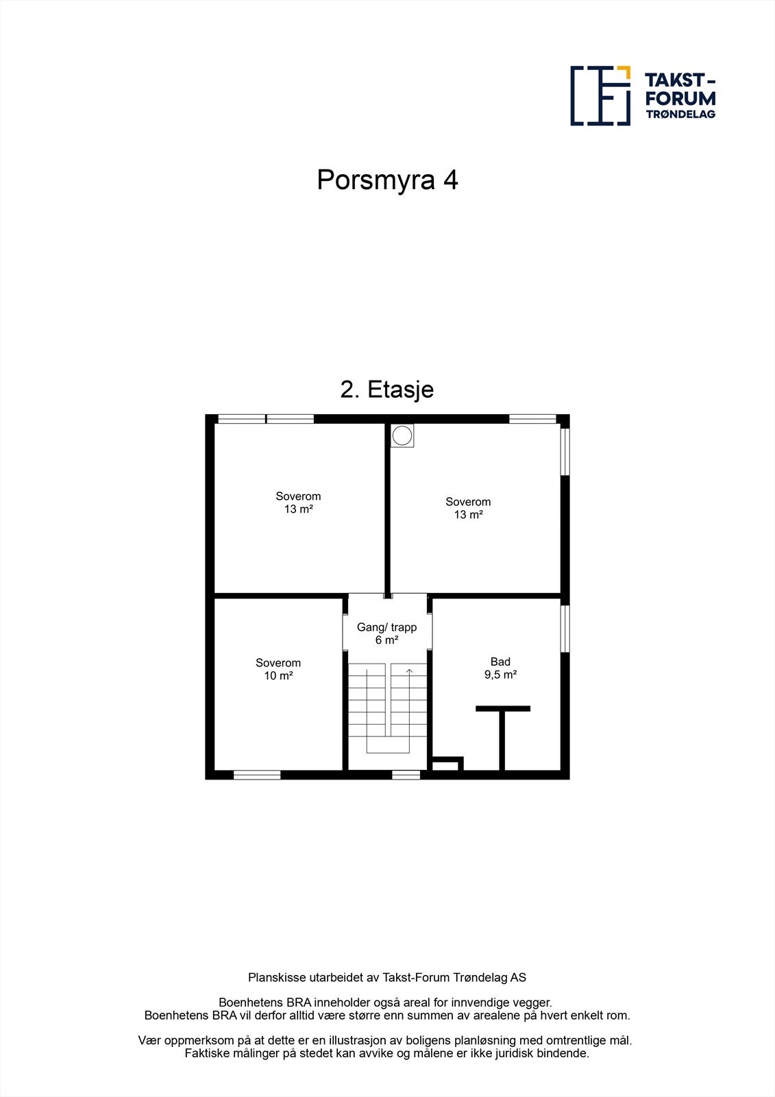 Plantegning av andre etasje. Galleribilde