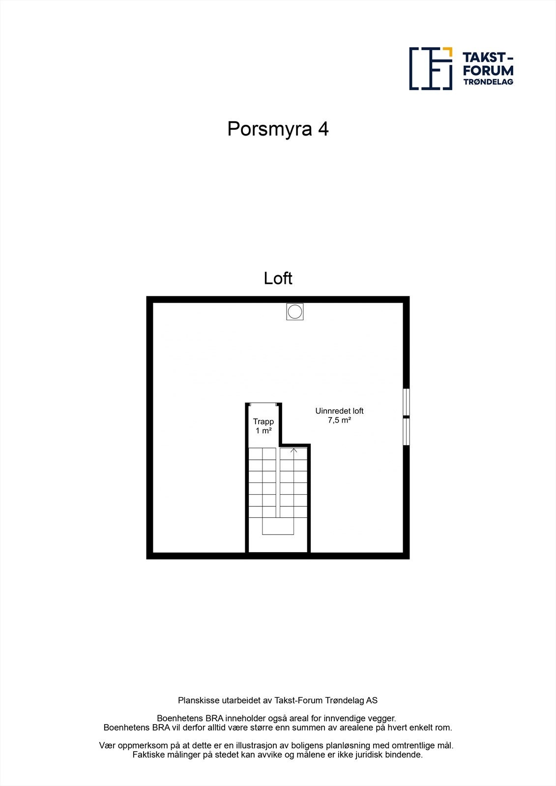 Plantegning av loftetasje. Galleribilde