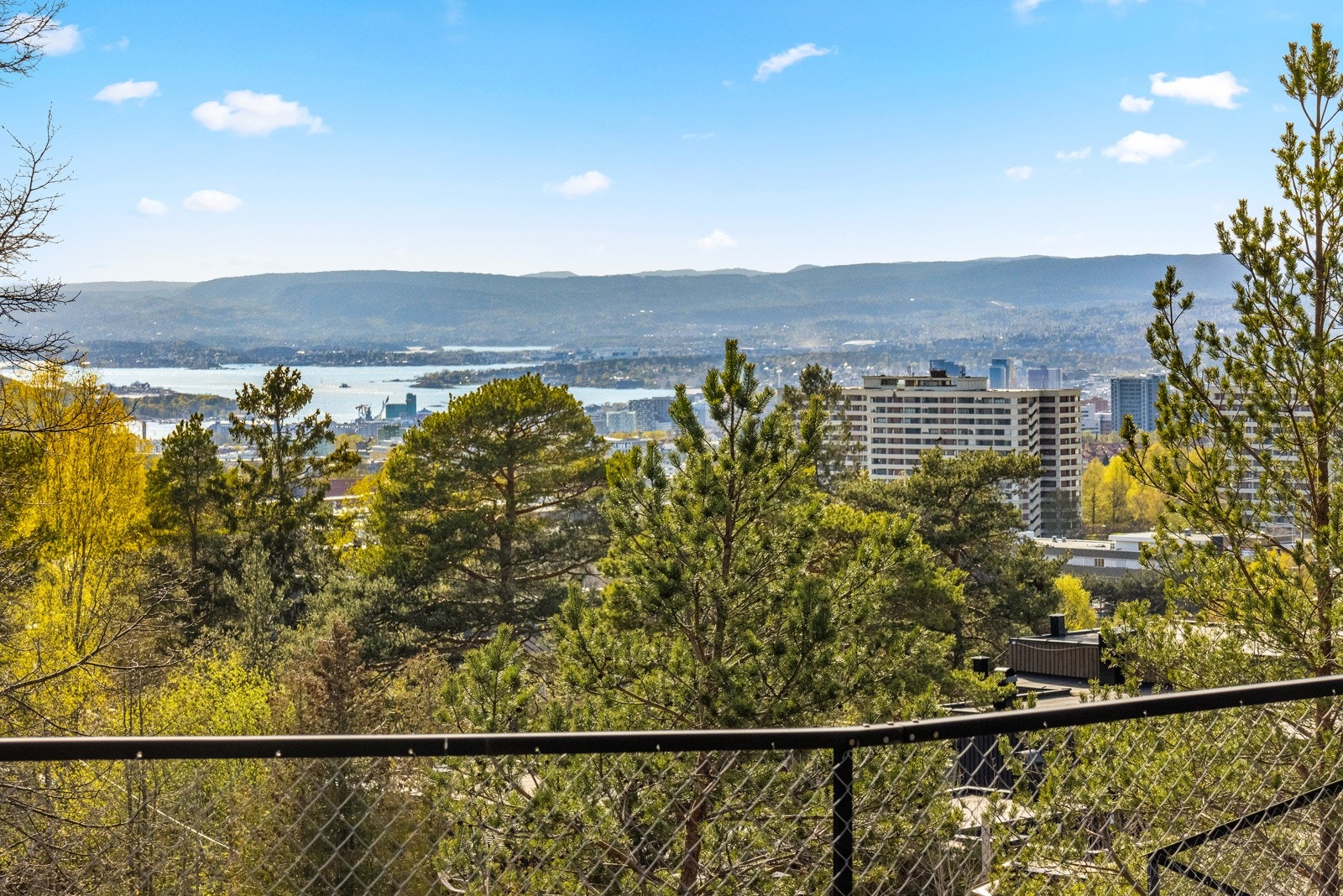 Flott utsikt ned mot sentrum og mot Oslofjorden. Galleribilde