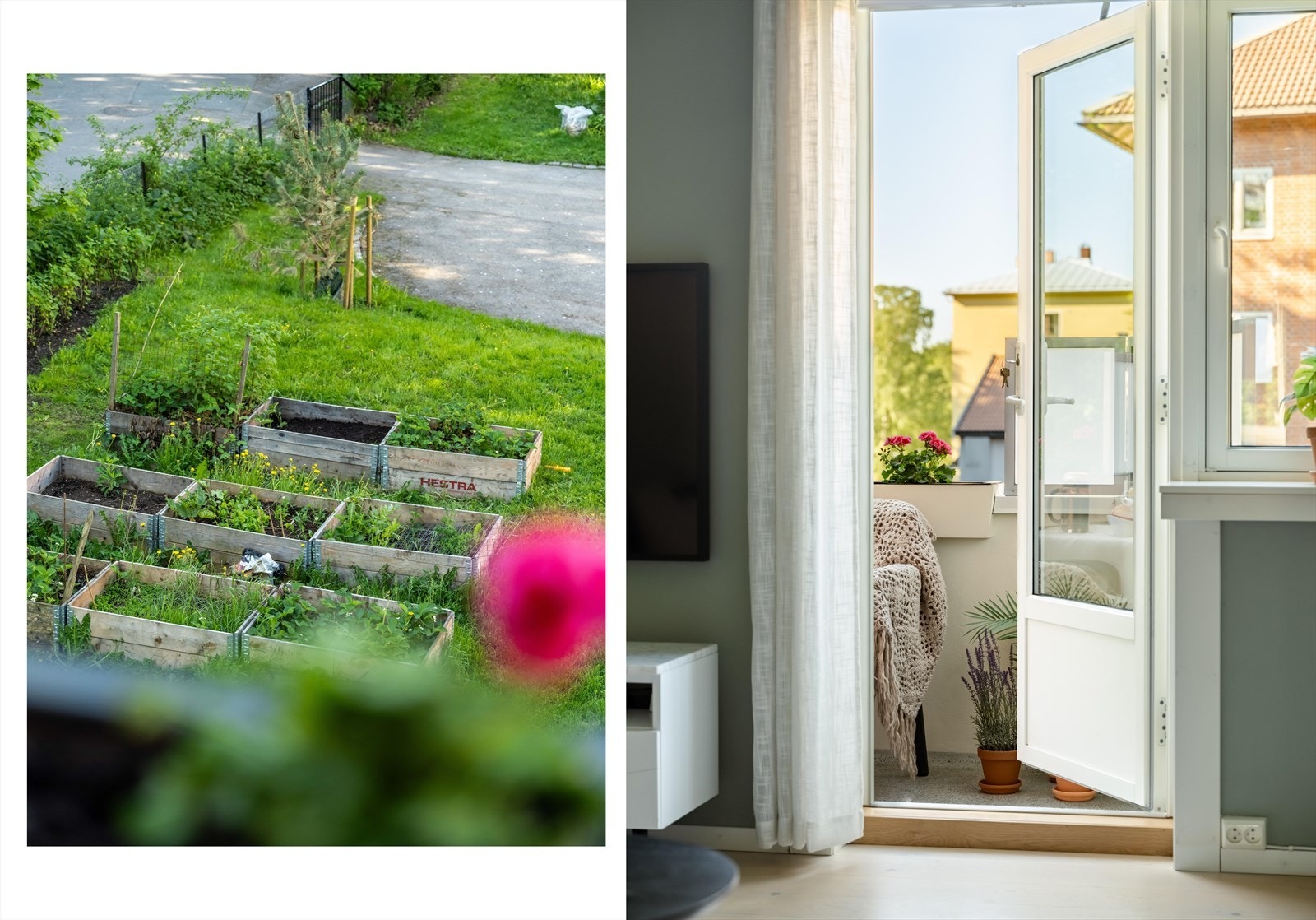 Fra leilighetens stue har du utgang til den praktfulle balkongen. På balkongen har du et hyggelig og beroligende utsyn over fellesarealene. Galleribilde