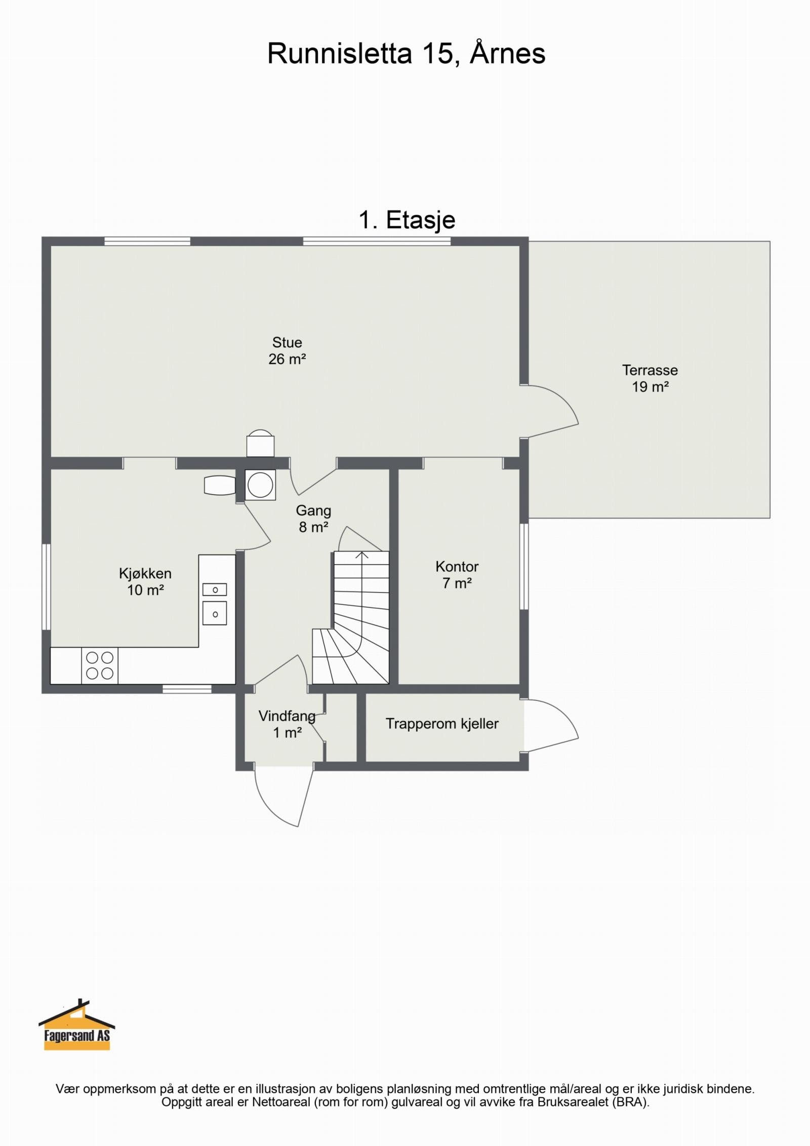 Plantegning 1. etasje Galleribilde