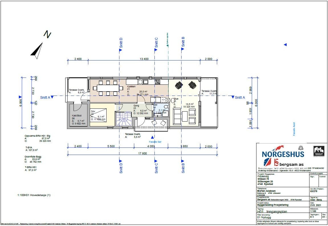 Tegning inngangsplan Galleribilde