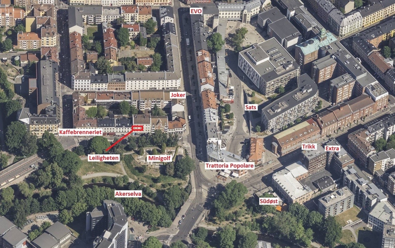 Oversikt over nærområdet. Svært sentral beliggenhet. Galleribilde