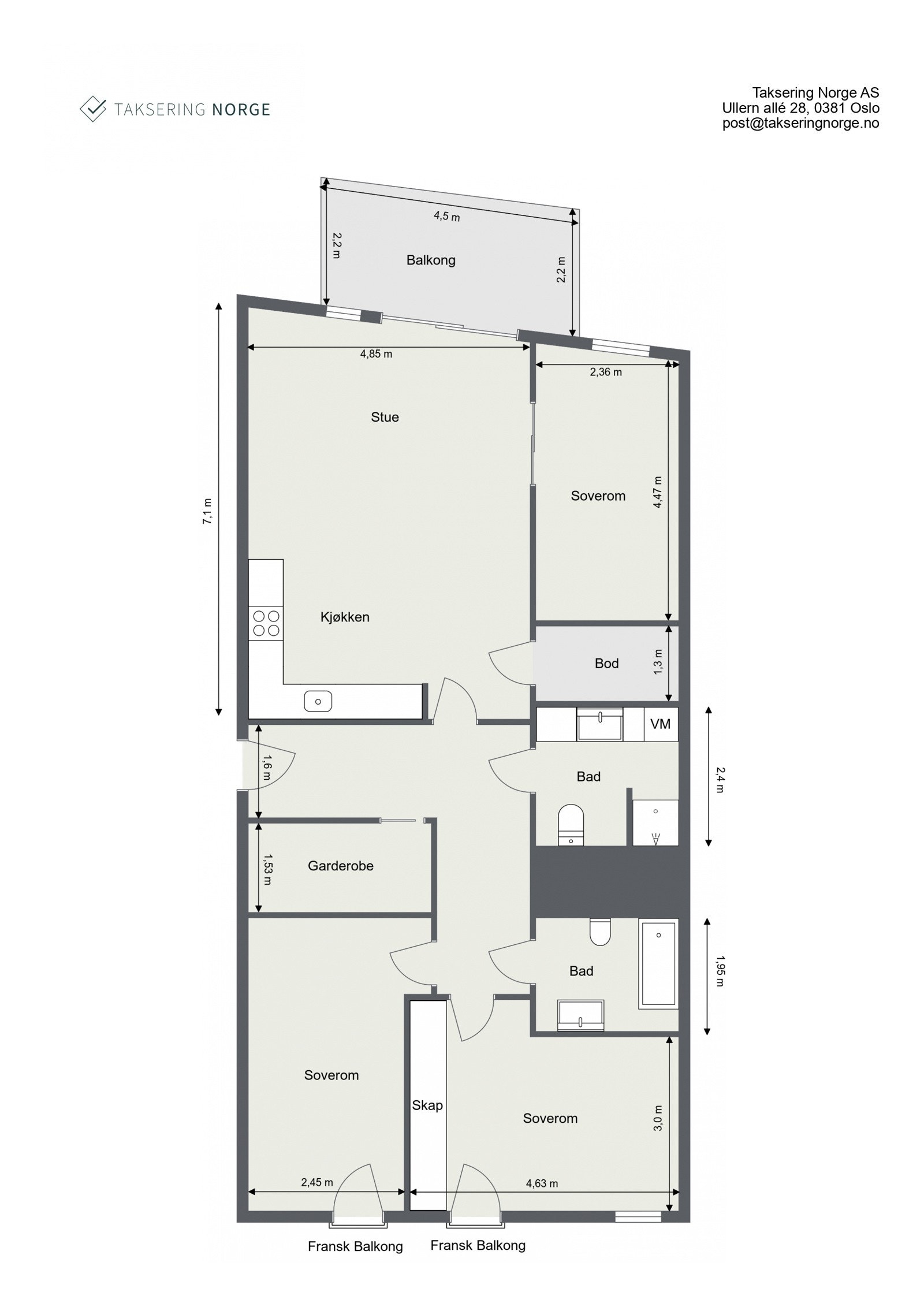 Plantegning 6. etasje Galleribilde