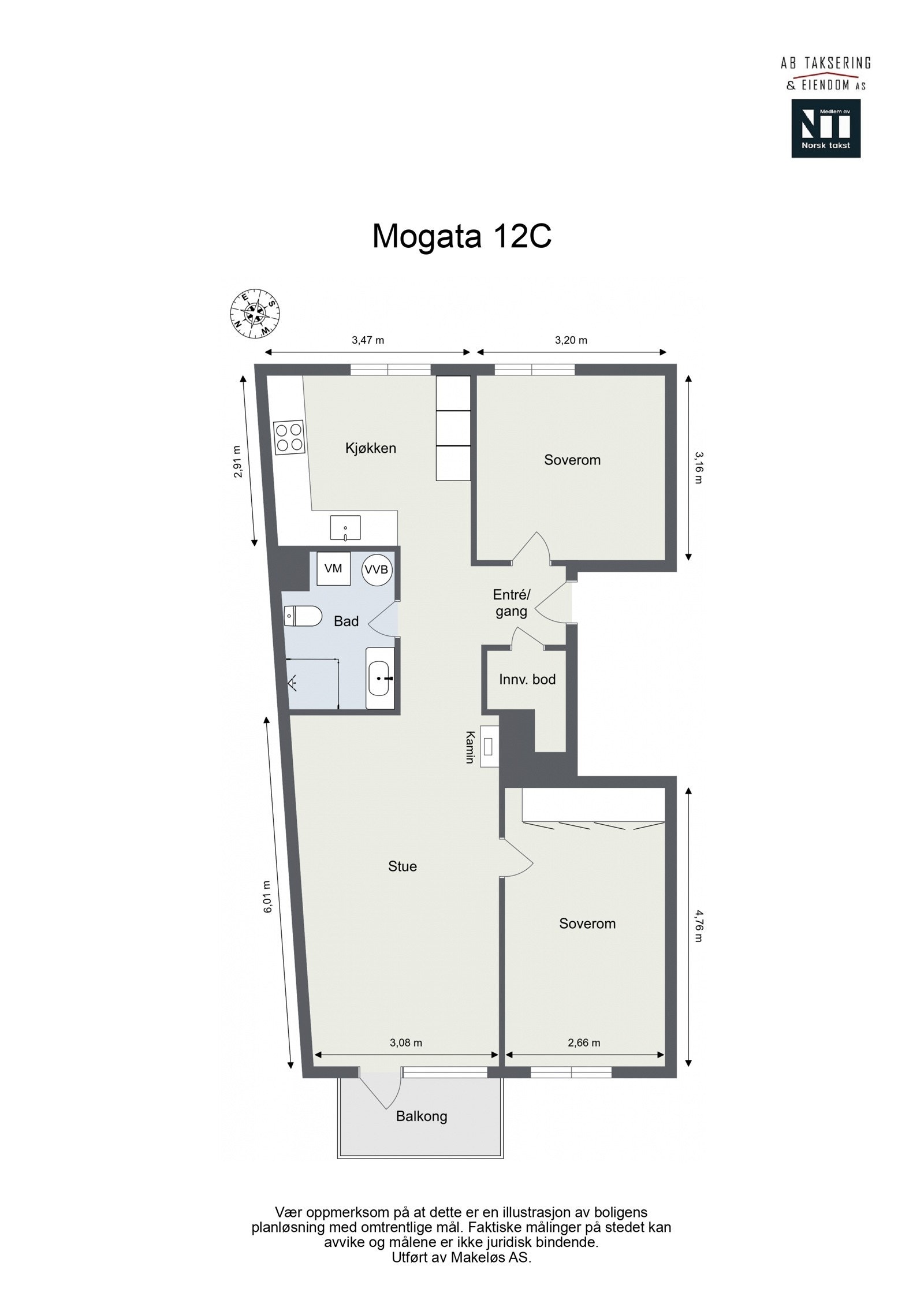 Vi kjører på med plantegningen allerede nå, slik at du får orientert deg før du blar videre. Galleribilde