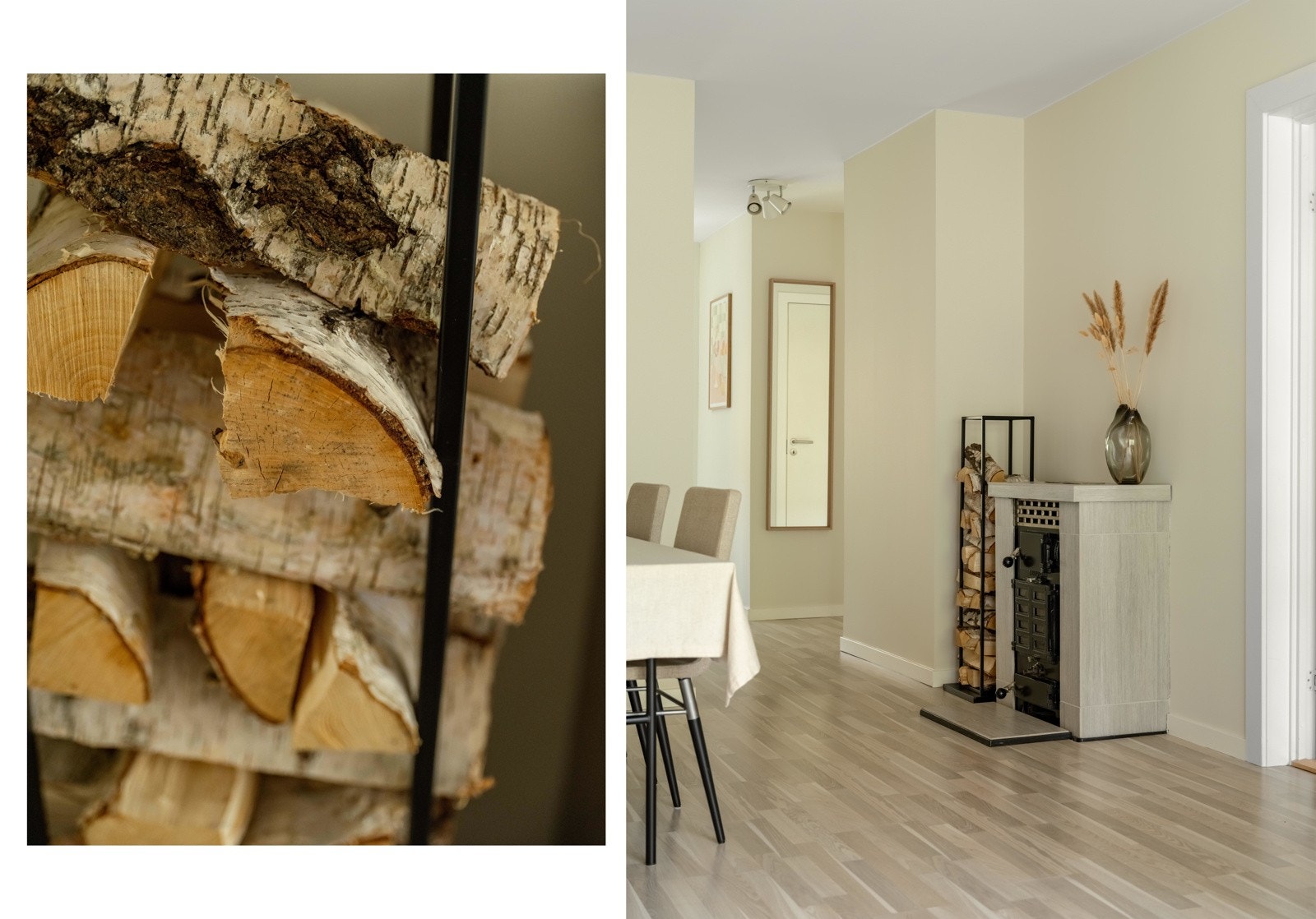 I stuen er det en nydelig, original kamin. Galleribilde