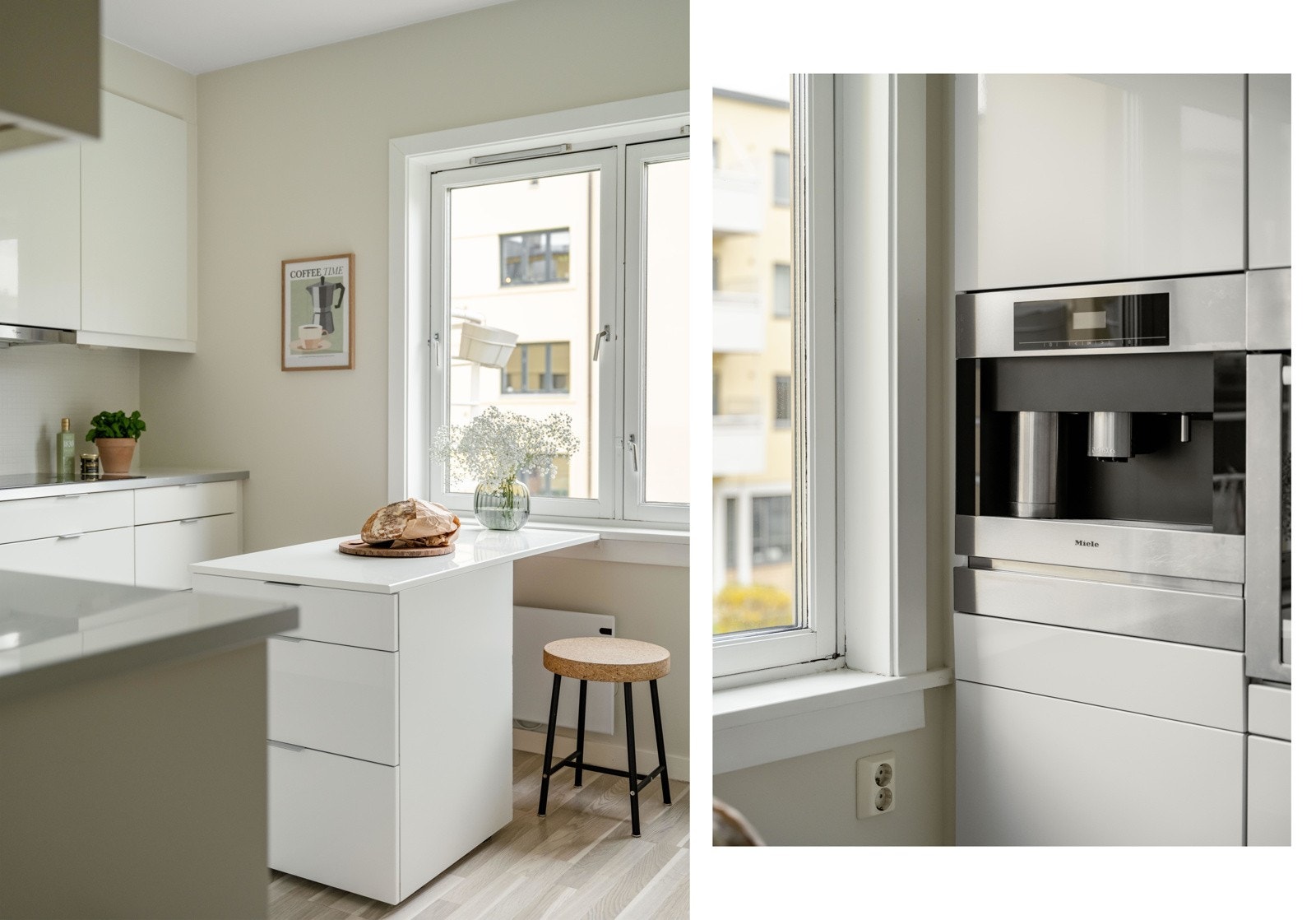 Apropos kaffe: Her kan du starte dagen med en rykende kopp kaffe fra den integrerte kaffemaskinen fra Miele. Galleribilde