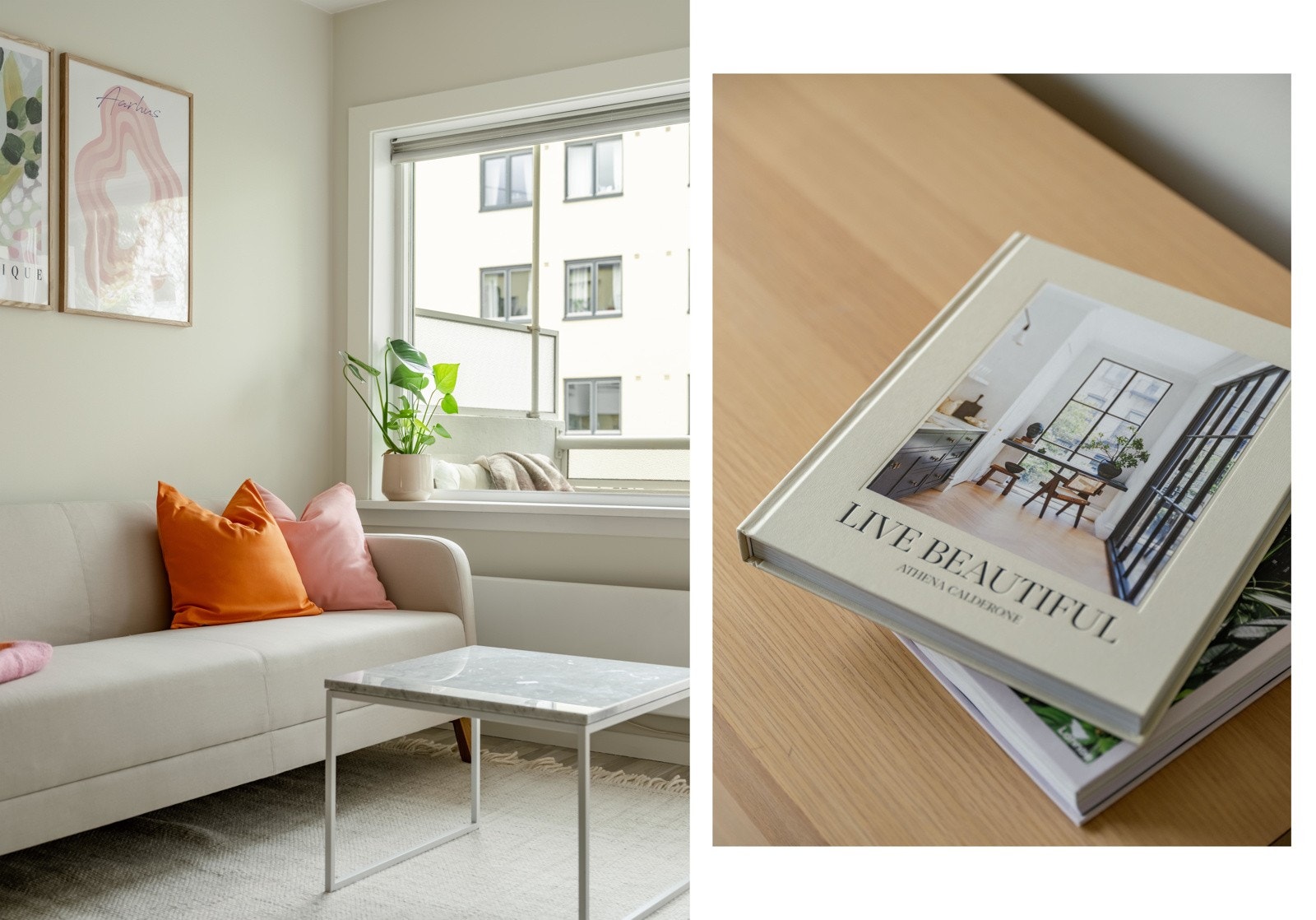 Overflater i leiligheten er malt i friske og moderne fargetoner. Galleribilde