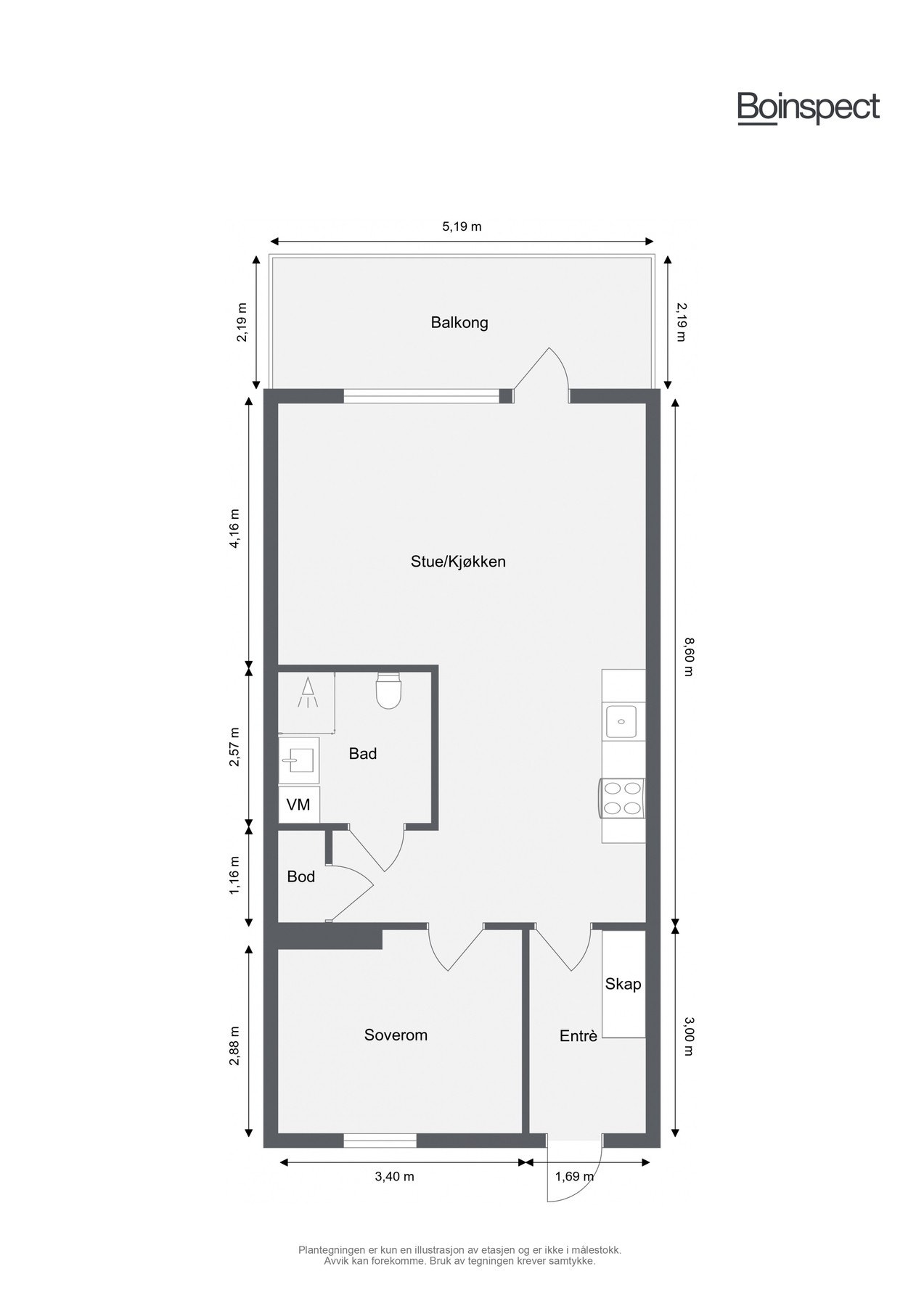 Plantegning Bispeluelia 11A, 2.etg Galleribilde