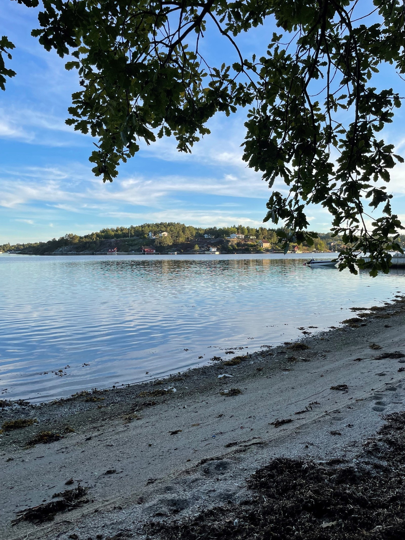 Nydelig sandstrand like nedenfor hytteområdet Galleribilde