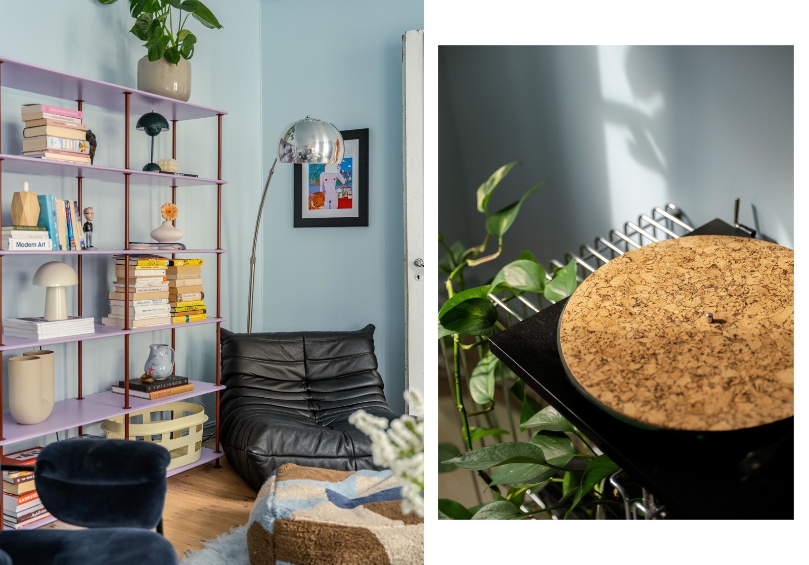 Leiligheten er malt etter en nøye planlagt fargepalett. De klassiske uttrykket fremheves, samtidig som den holder et delikat og moderne uttrykk. Galleribilde