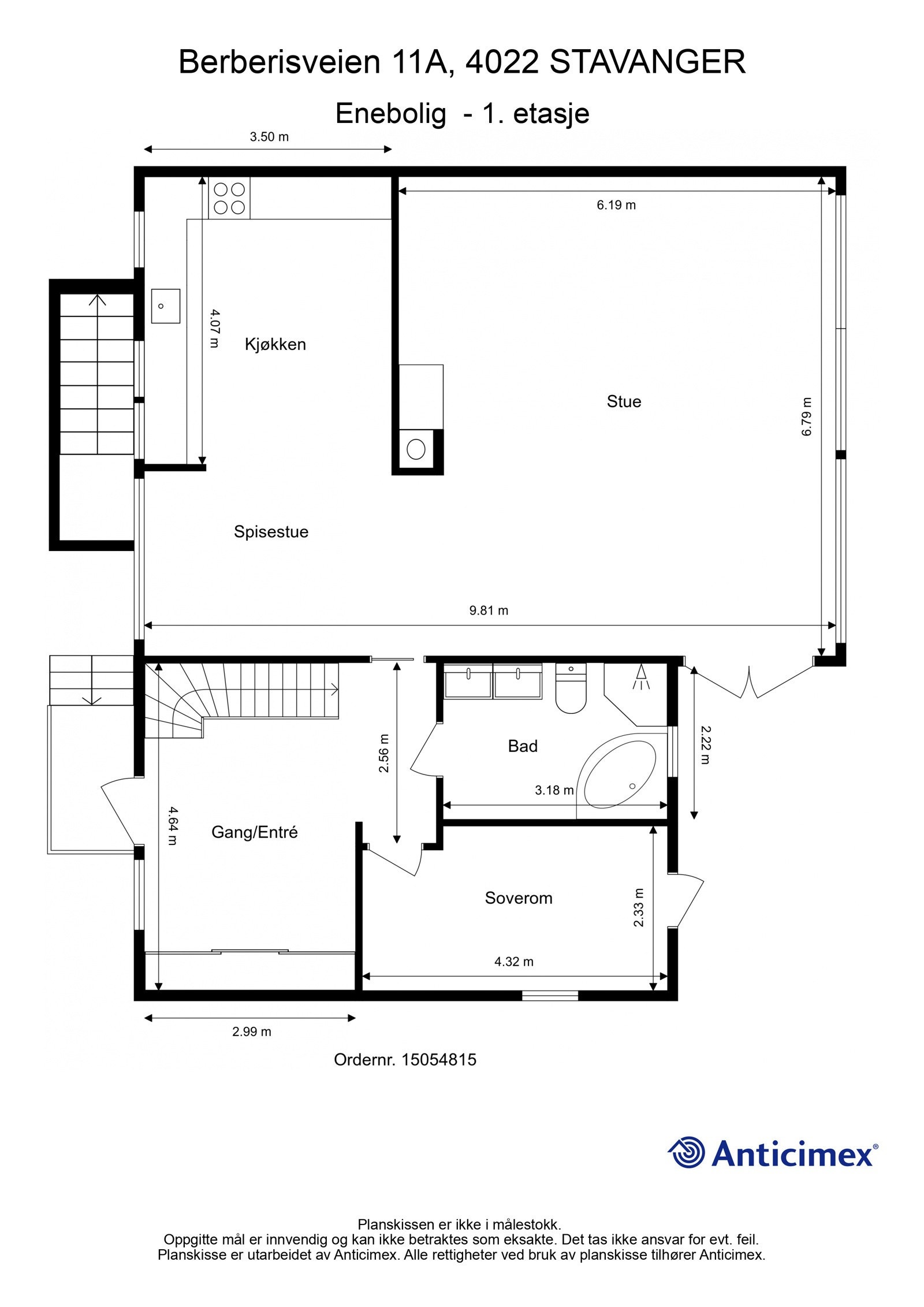 Plantegning 1. etasje Galleribilde