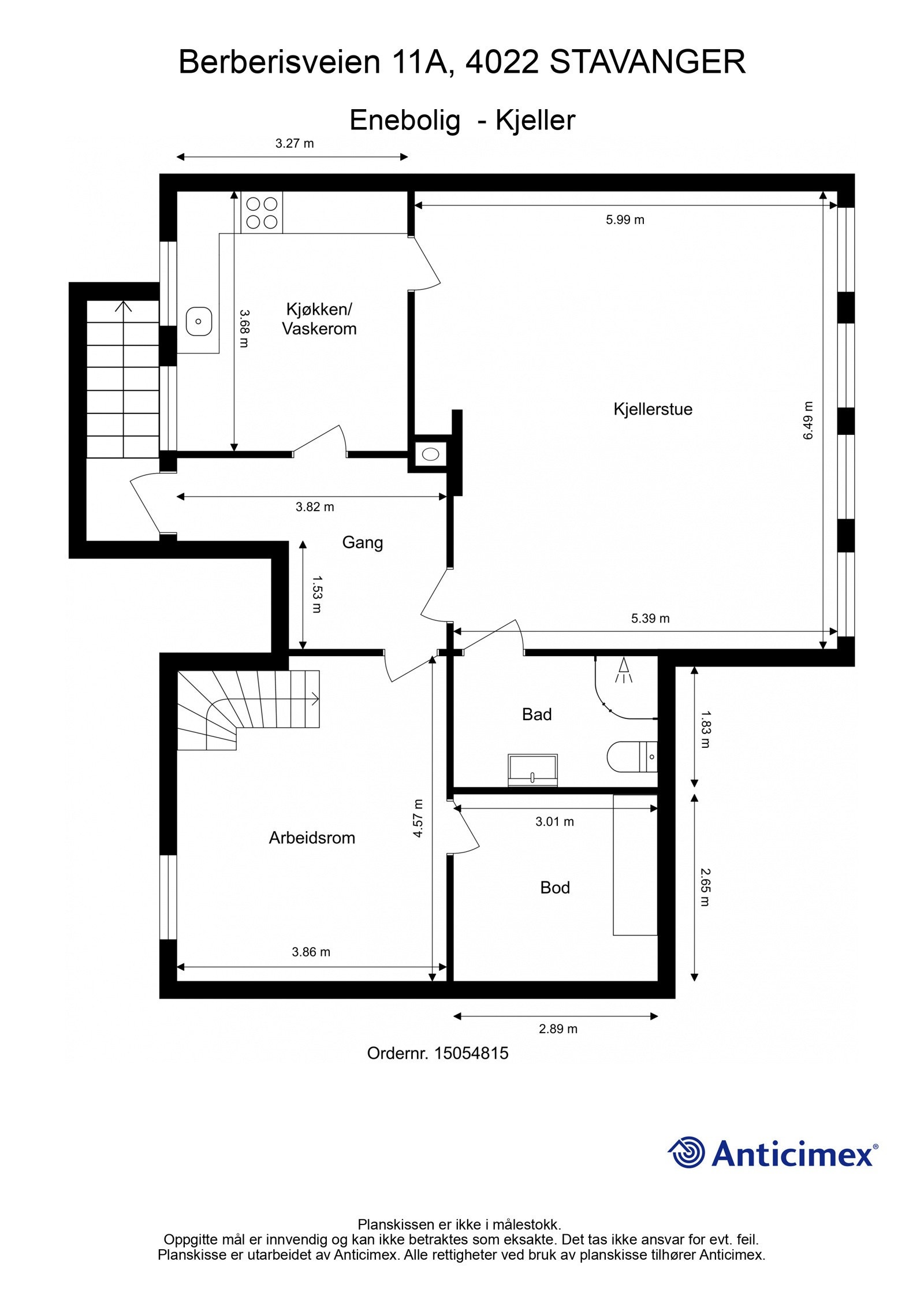 Plantegning kjeller. Galleribilde