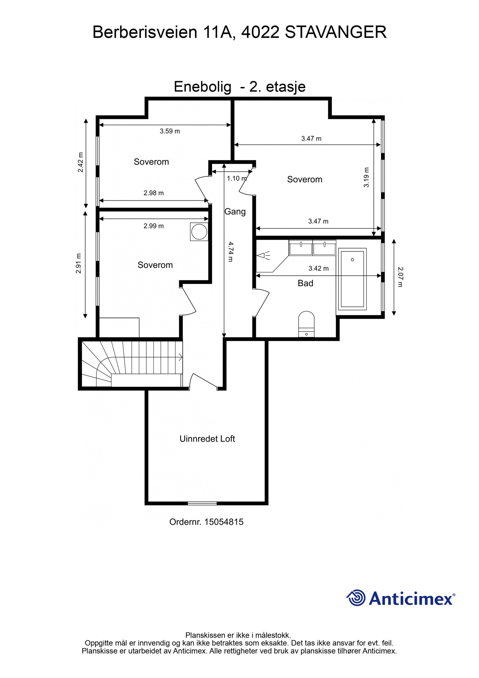 Plantegning 2. etasje Galleribilde