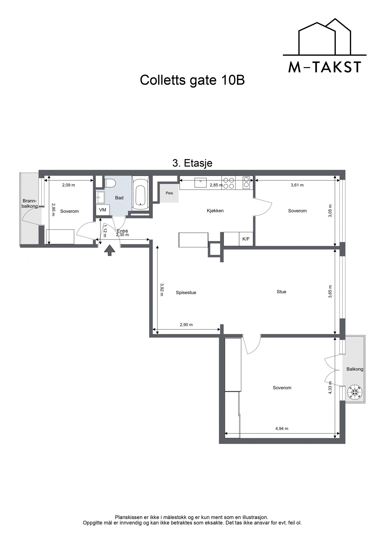 Plantegning Colletts gate 10B Galleribilde