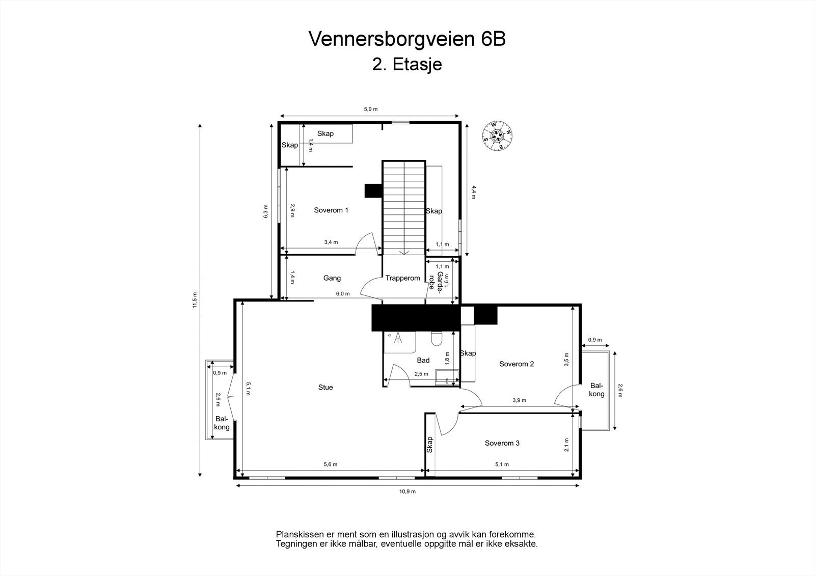 Plantegning - 2. etasje. Galleribilde