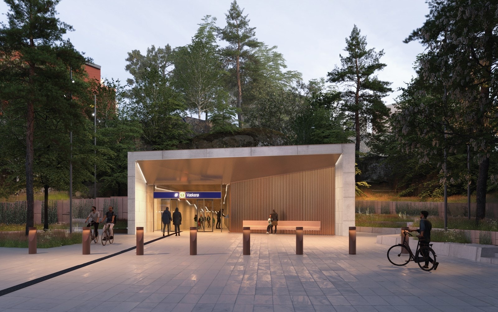 Nye Vækerø stasjon, inngang A. Galleribilde