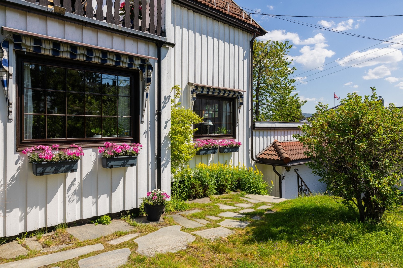 Adkomstparti via hagedel. Galleribilde