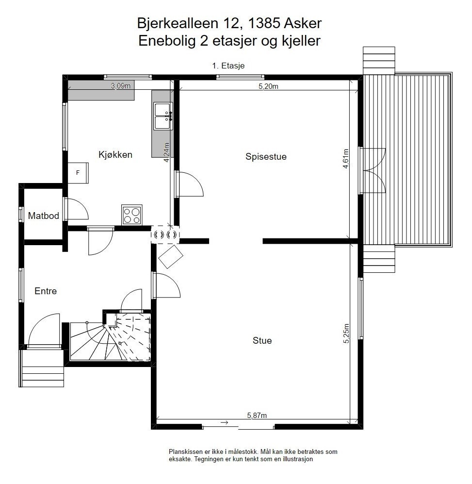 Plantegning 1. etasje Galleribilde