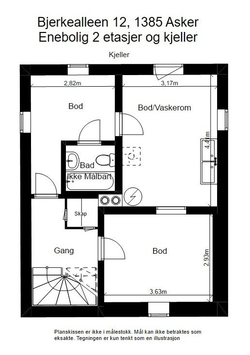 Plantegning kjeller Galleribilde