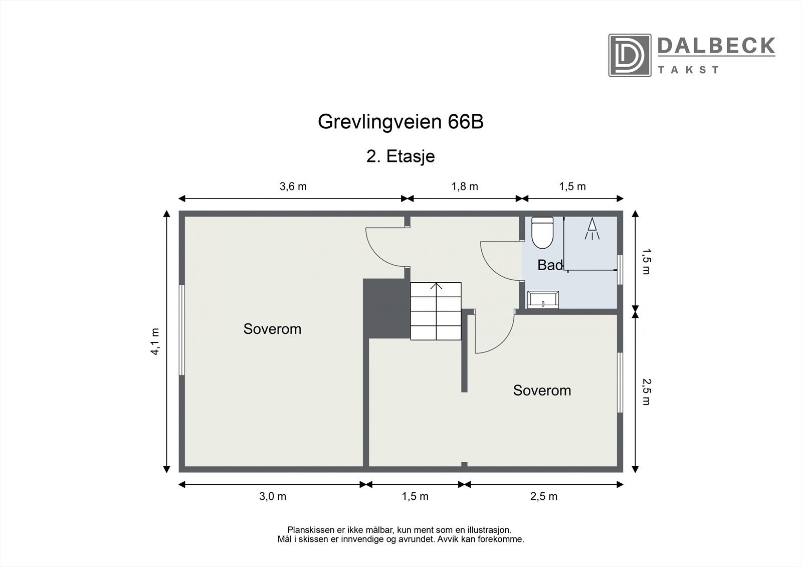 2. Etasje: To soverom og Bad. Galleribilde