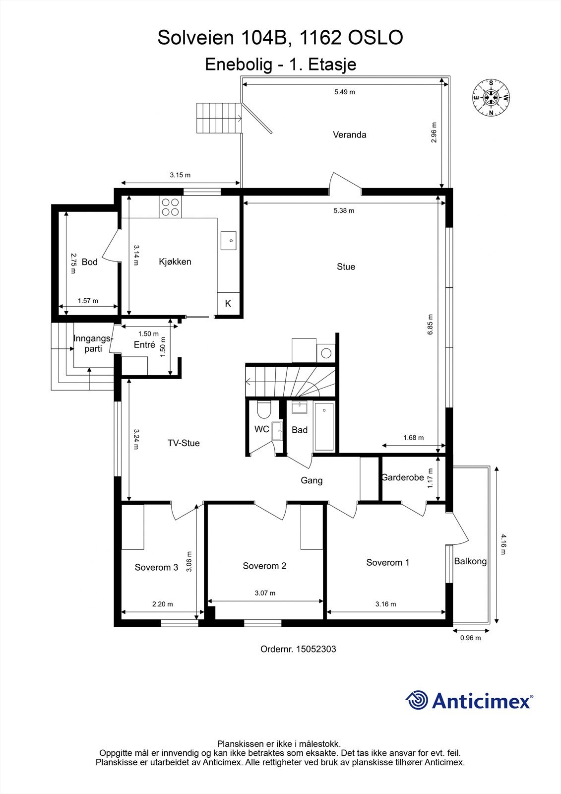 Plantegning 1. etasje Galleribilde