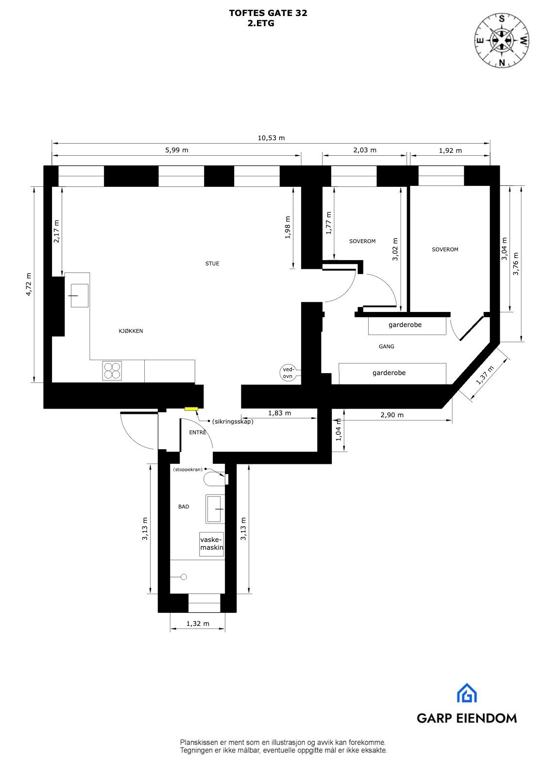 Plantegning Toftes gate 32 Galleribilde