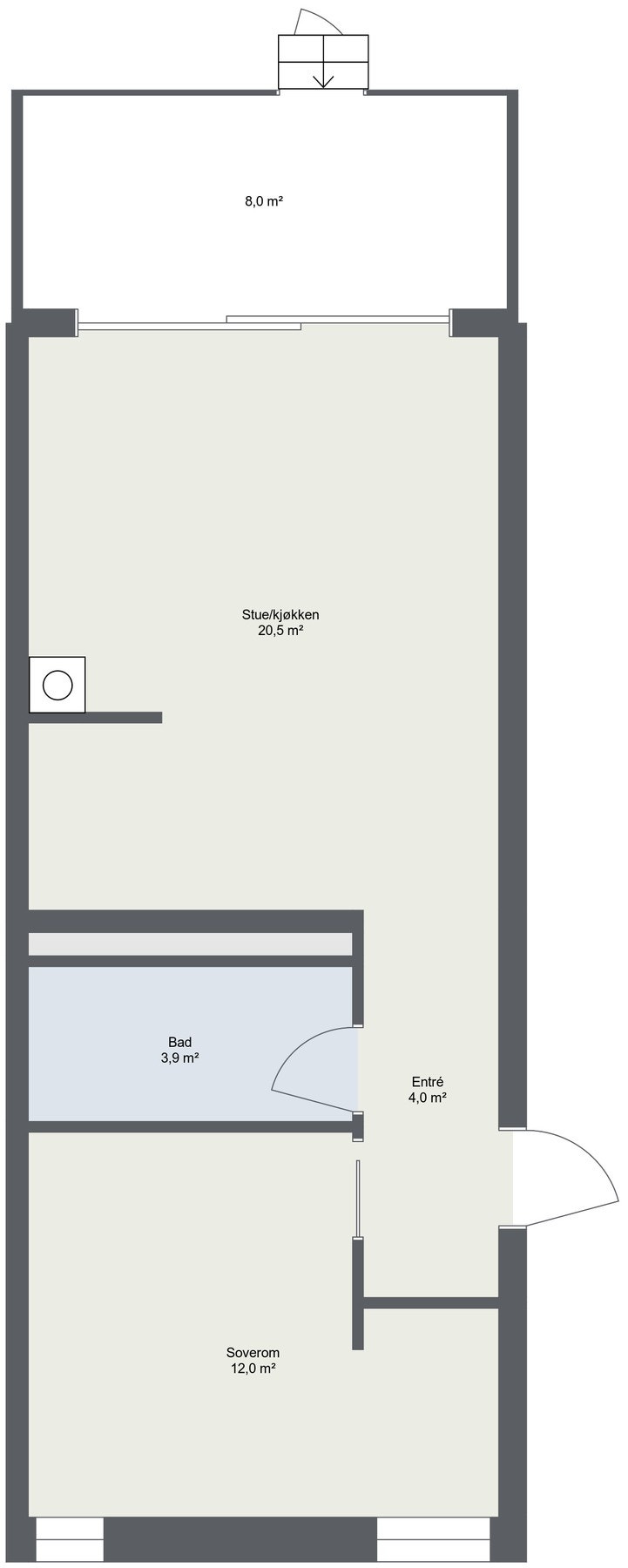 Planskisse med areal Galleribilde