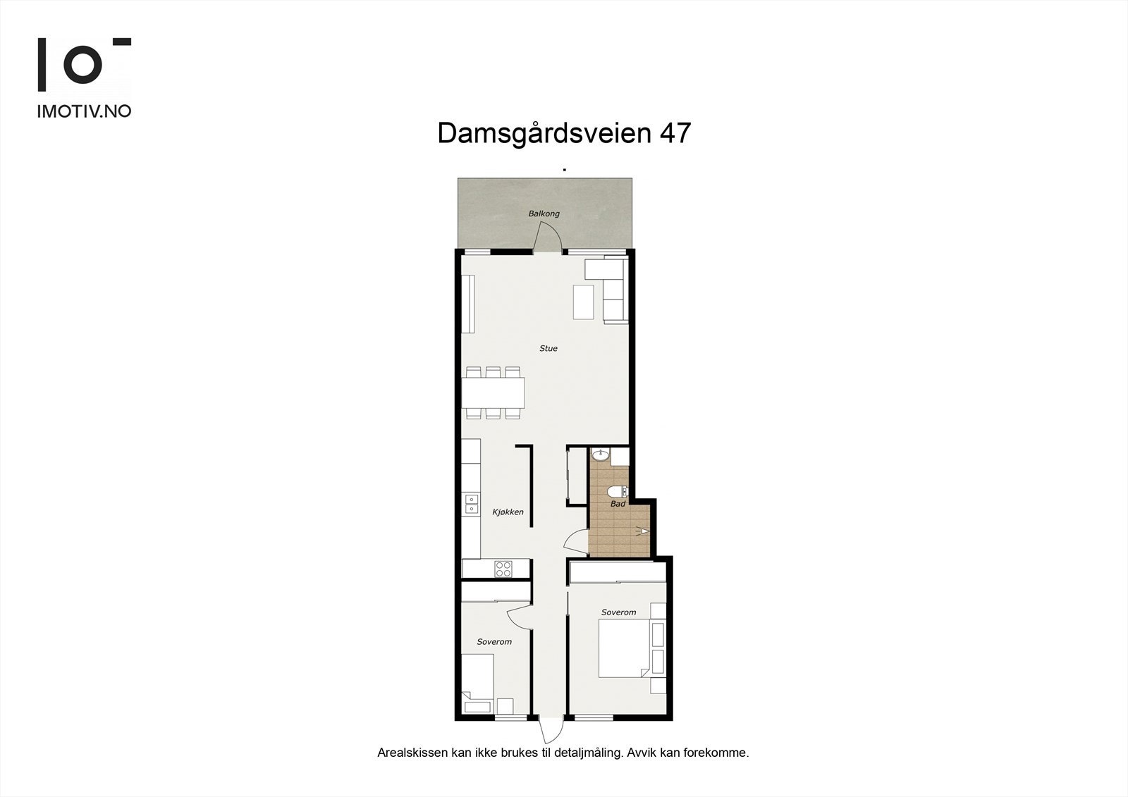- Plantegning, i tillegg disponerer leiligheten to eksterne boder i fellesareal på hhv. 4,7 m² og 2,8 m² - Galleribilde