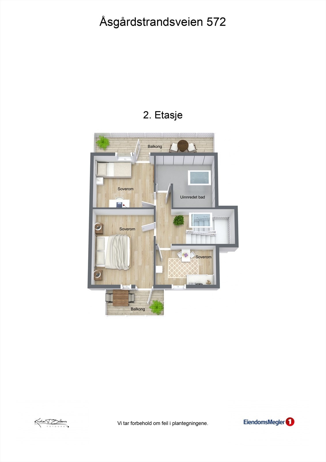 Plantegning 2. etasje Åsgårdstrandsveien 572. Galleribilde