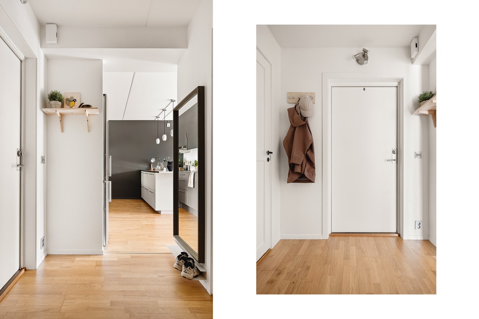 Et flott inngangsparti med ønsker deg velkommen inn i leiligheten. Galleribilde