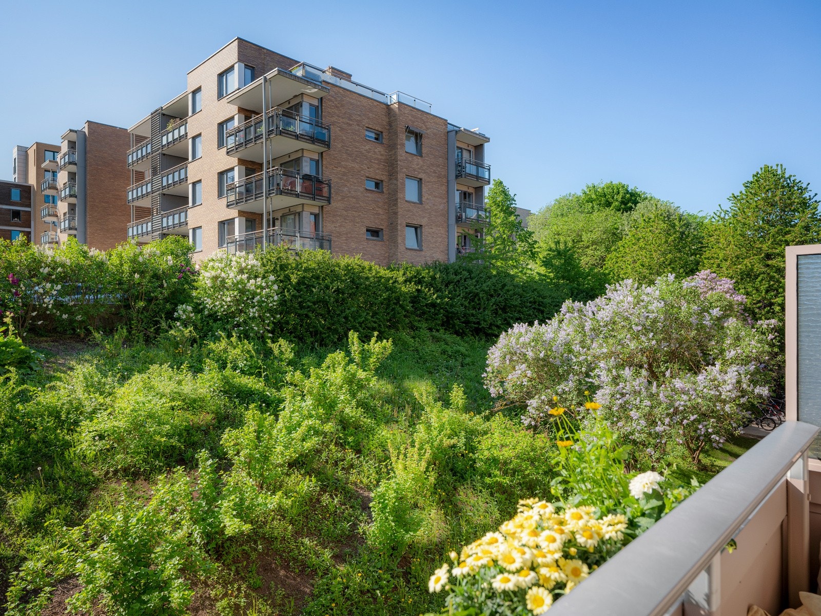 Balkongen vender mot vest og har svært gode solforhold. Galleribilde