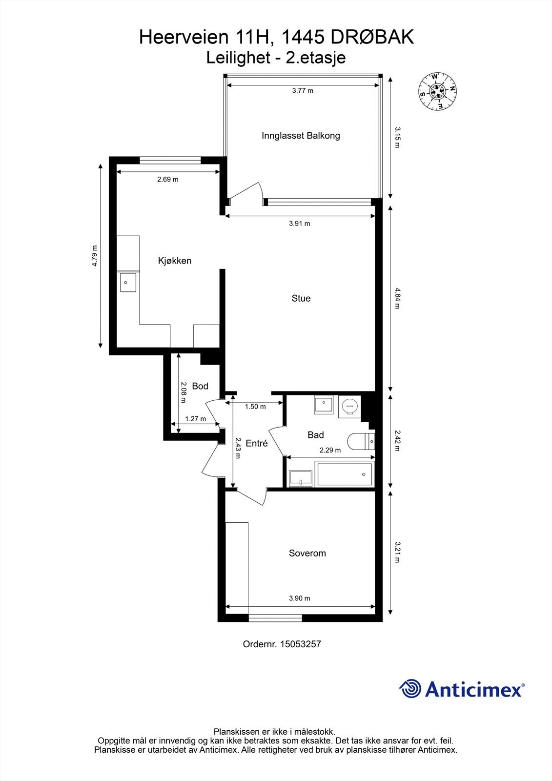 Plantegning - Heerveien 11H Galleribilde