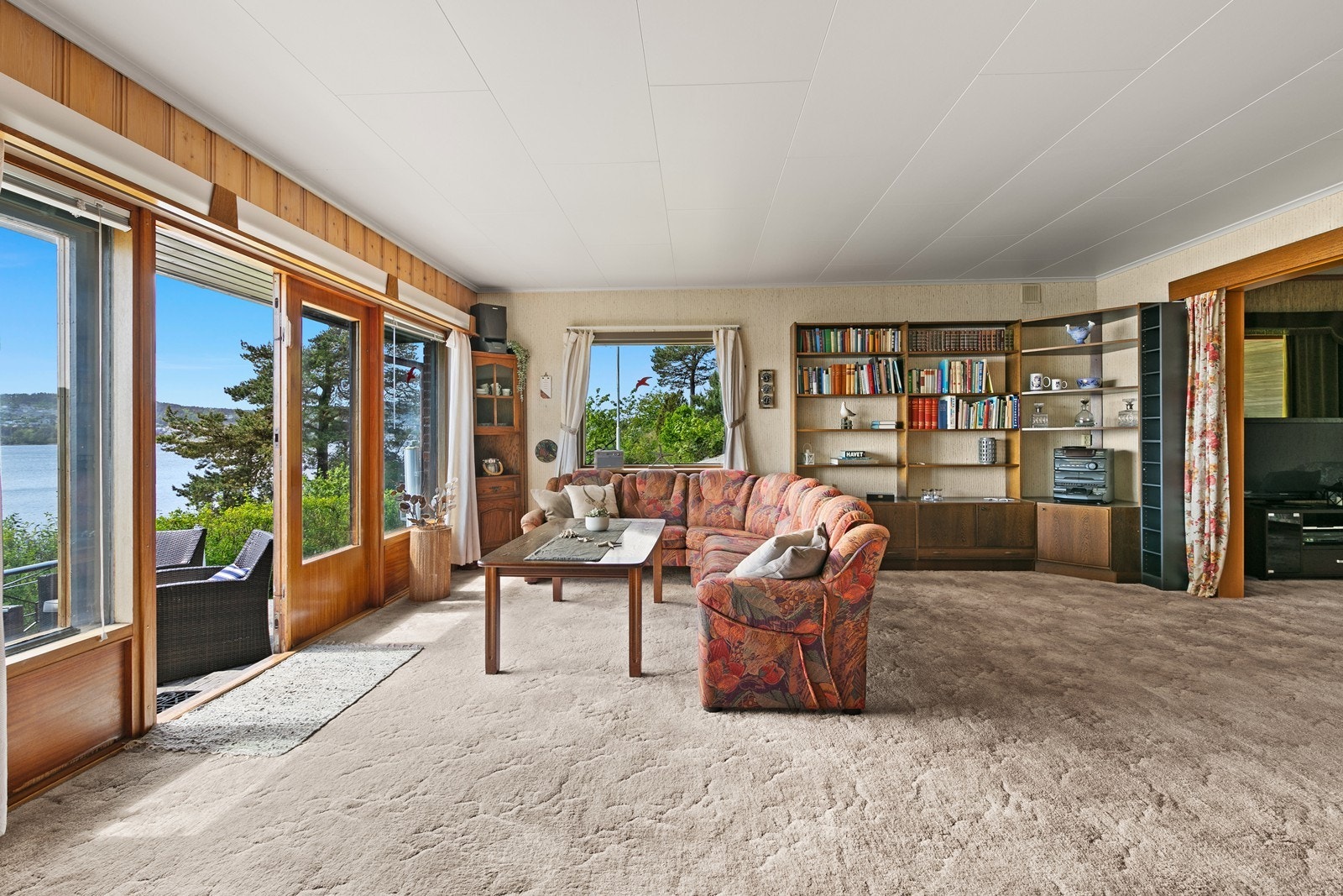 Stor stue med flott utsikt Galleribilde