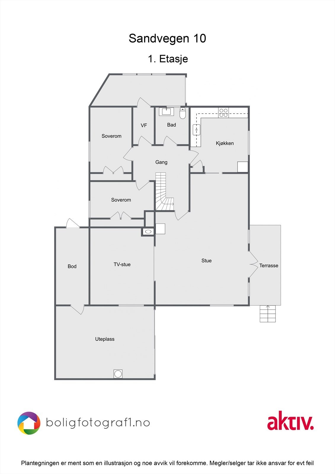 Plantegning 1. etasje Galleribilde