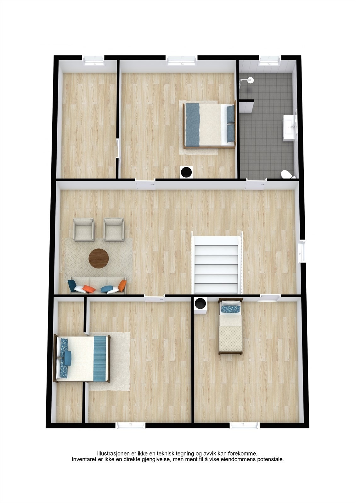 Plantegning 2.Etasje 3D. Galleribilde