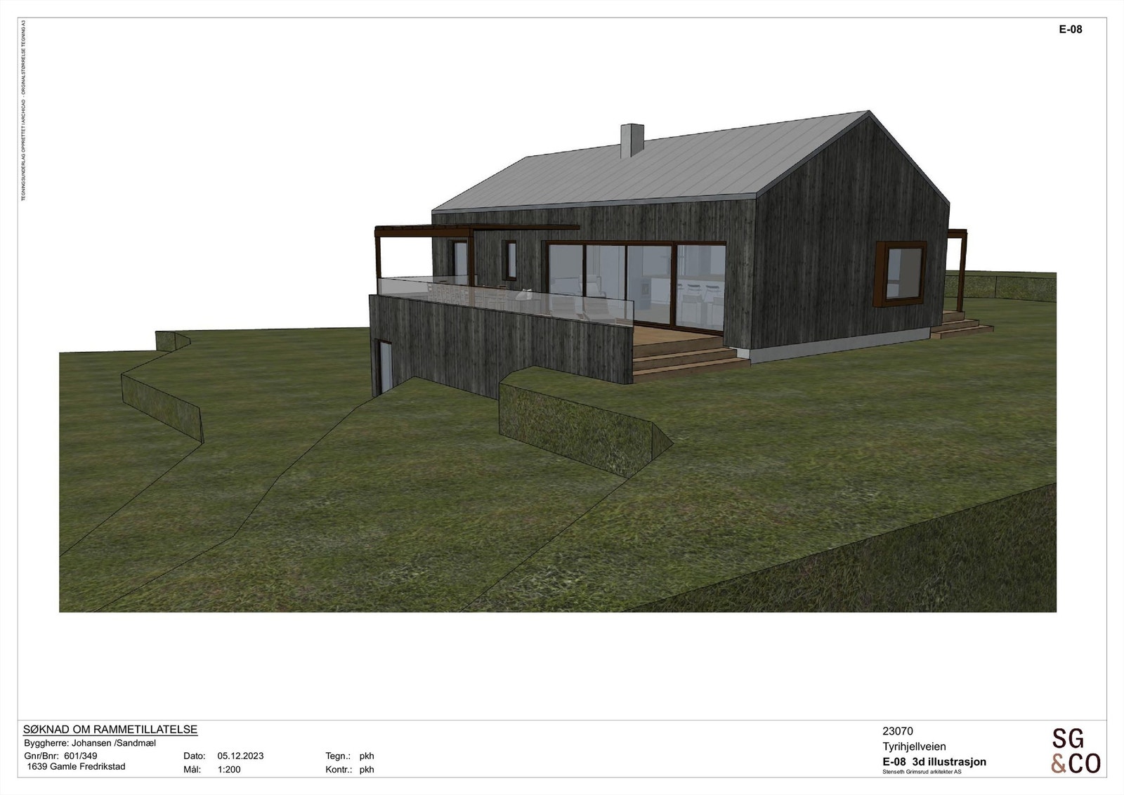 3D-illustrasjon fra arkitekt. Galleribilde