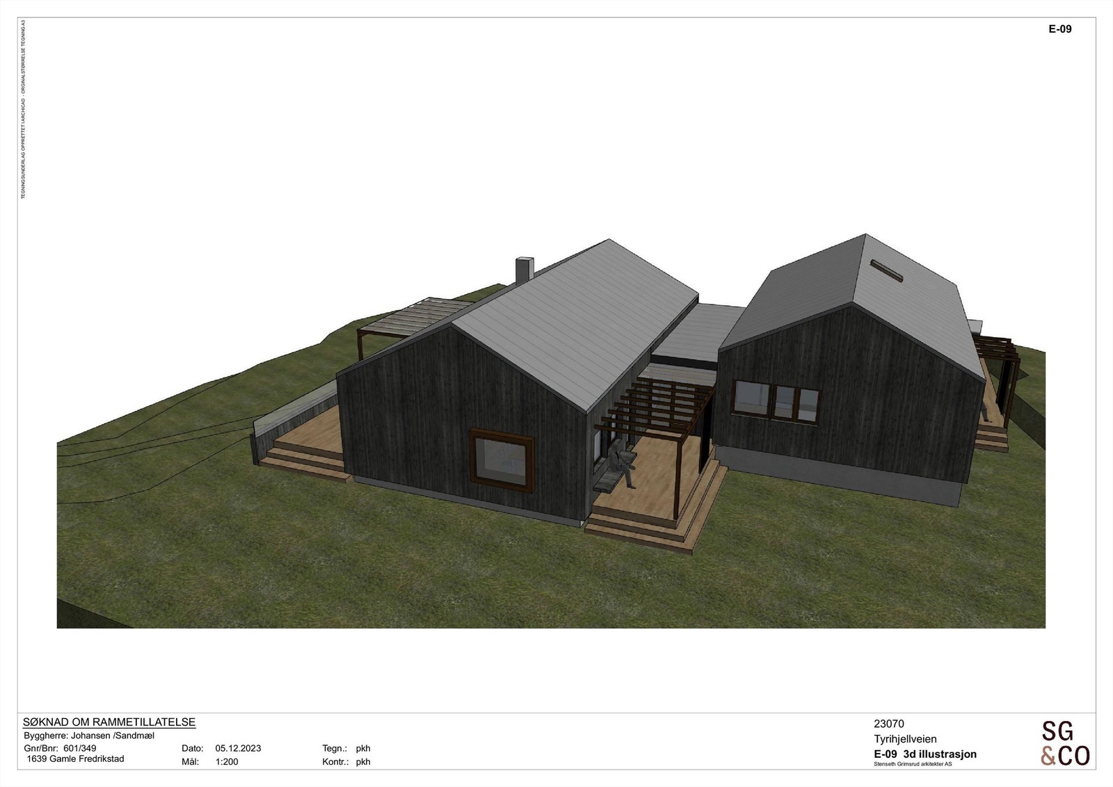 3D-illustrasjon fra arkitekt. Galleribilde