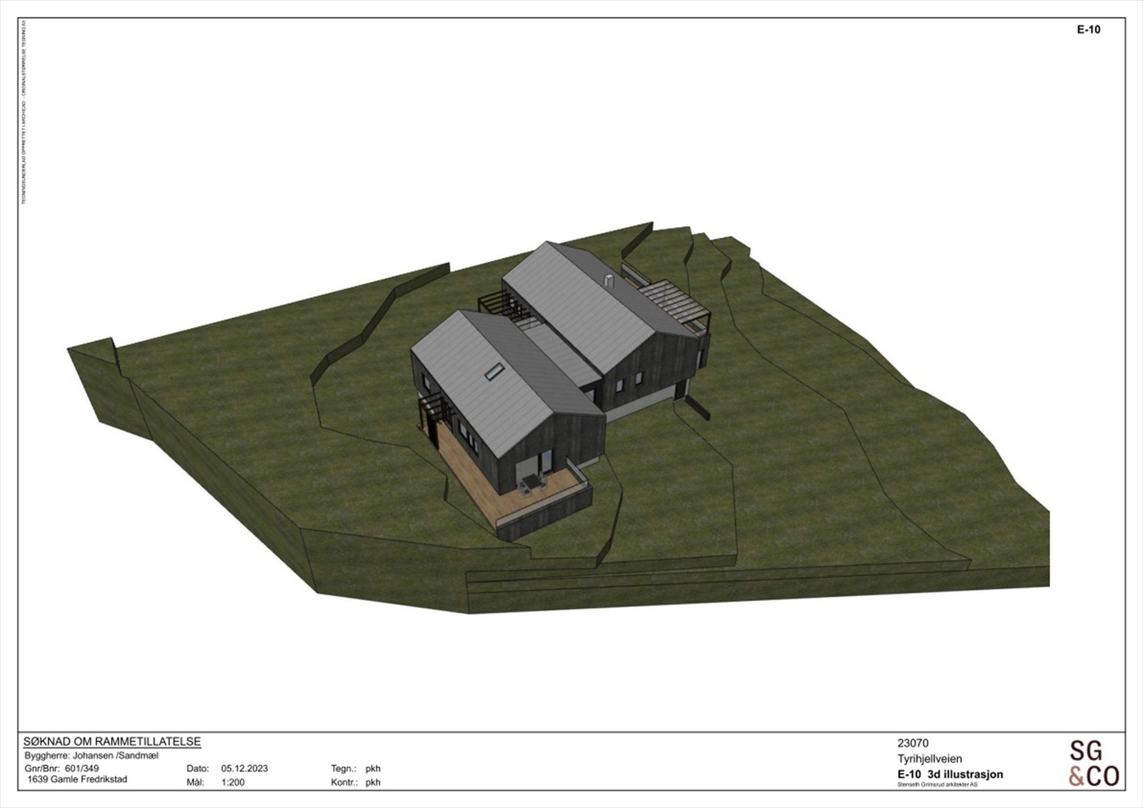 3D-illustrasjon fra arkitekt. Galleribilde