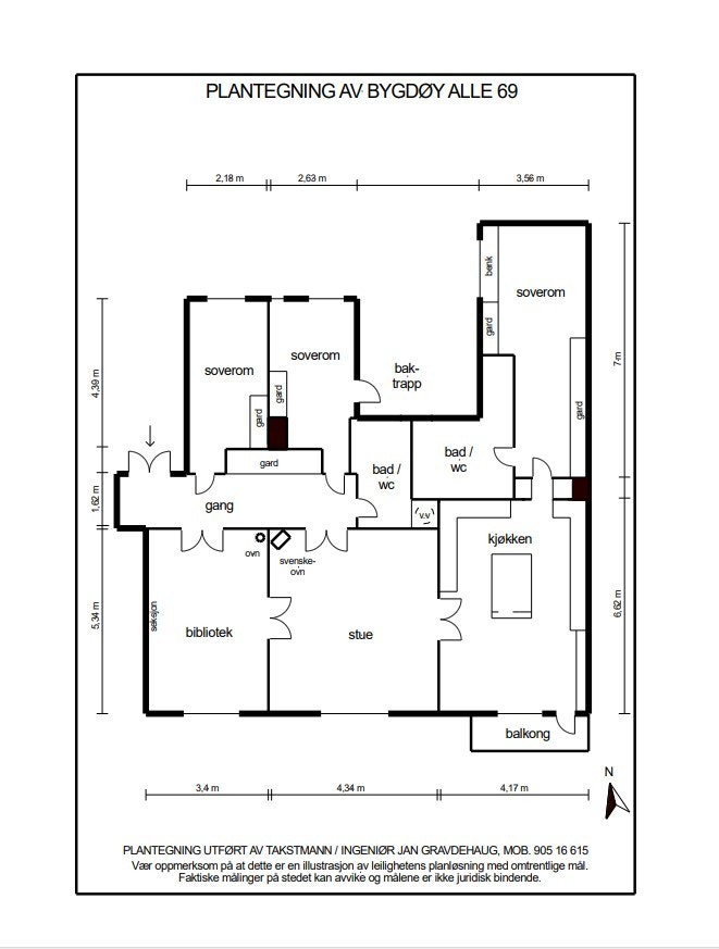 Planskisse Bygdøy Allé 69. Galleribilde