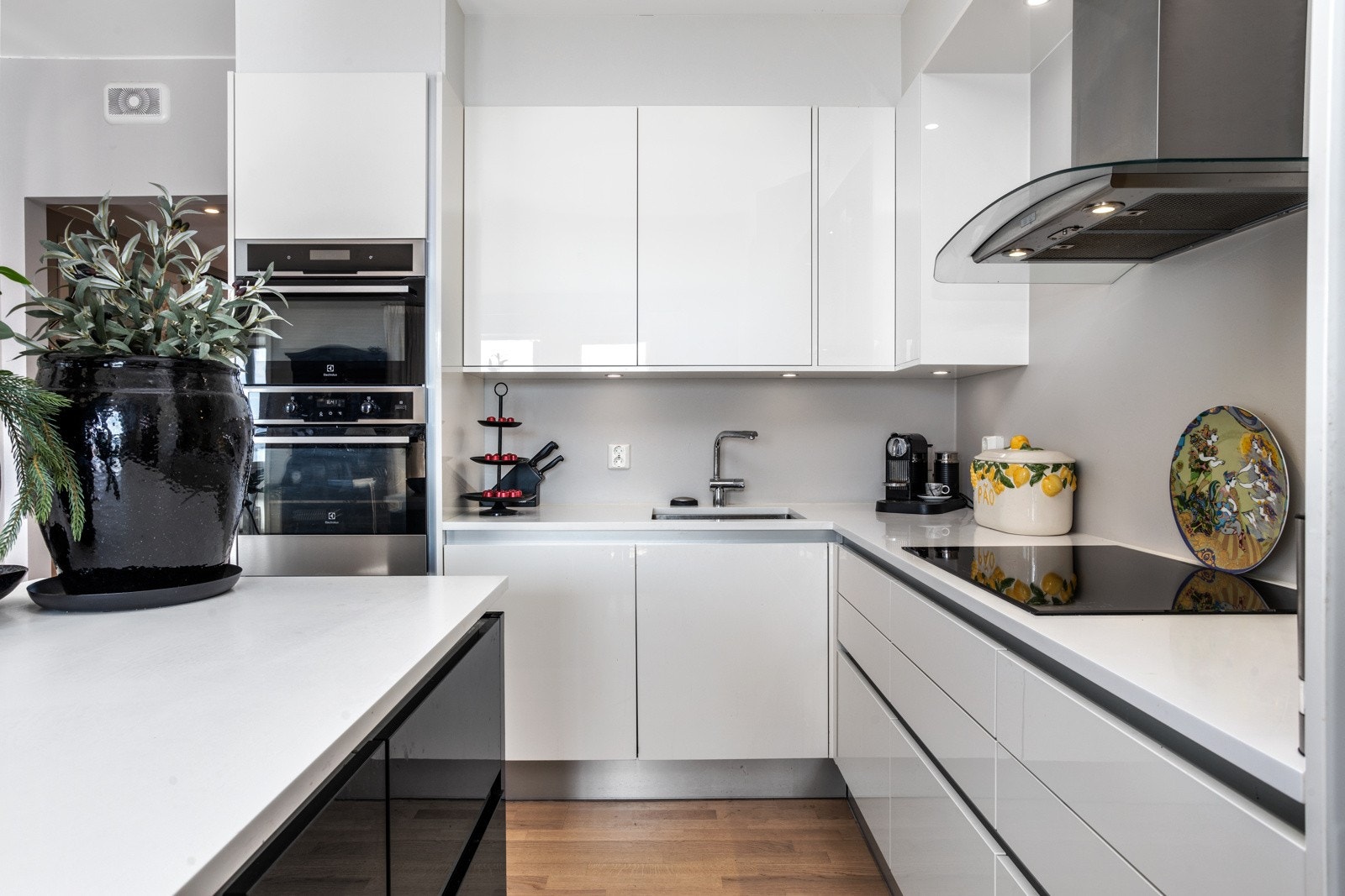Innholdsrikt og lekkert kjøkken. Galleribilde