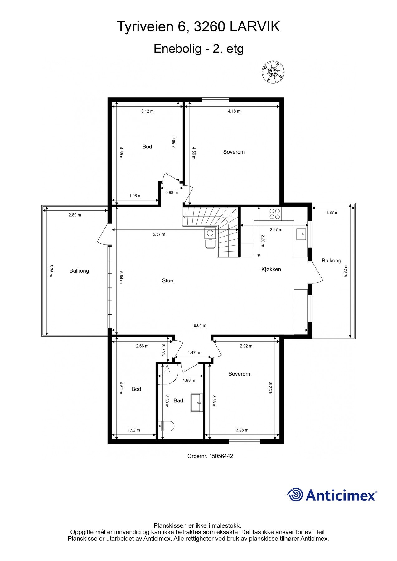 Plantegning - 2 etasje. Galleribilde