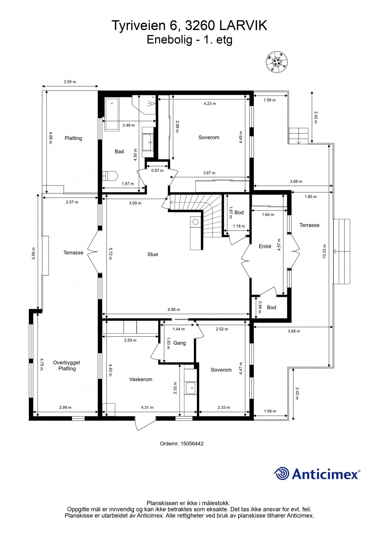 Plantegning - 1 etasje. Galleribilde