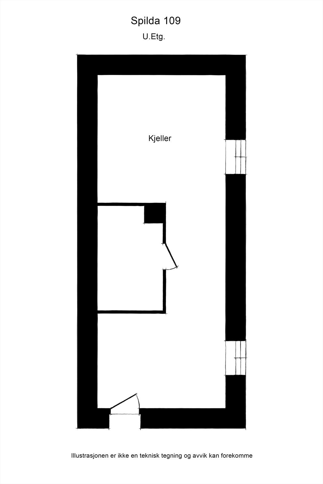 Plantegning underetasje. Galleribilde