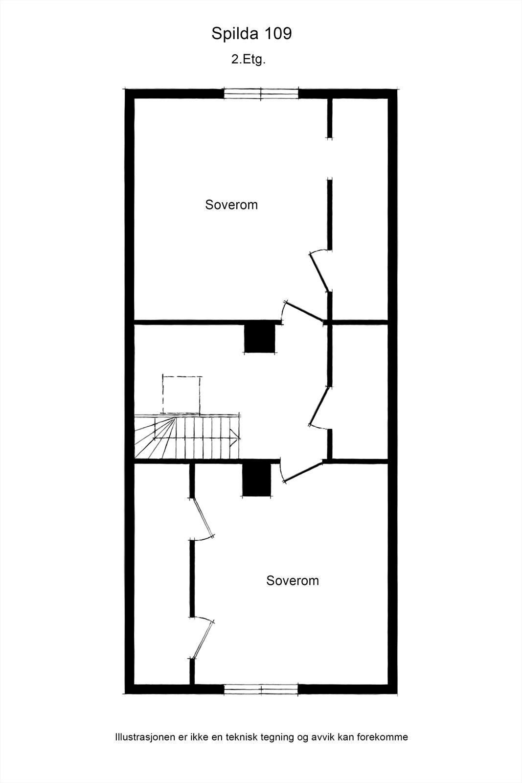 Plantegning andre etasje. Galleribilde