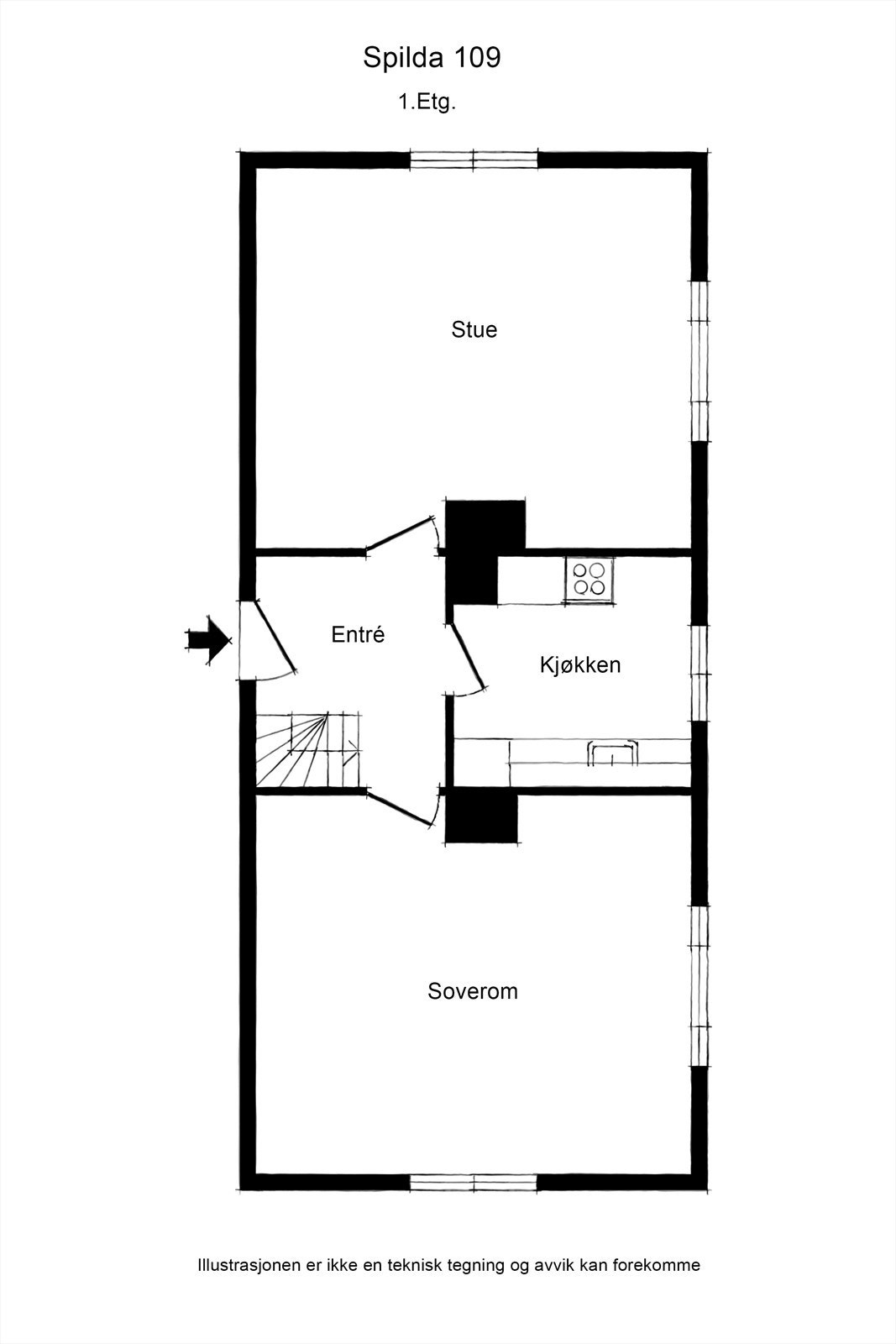 Plantegning første etasje. Galleribilde