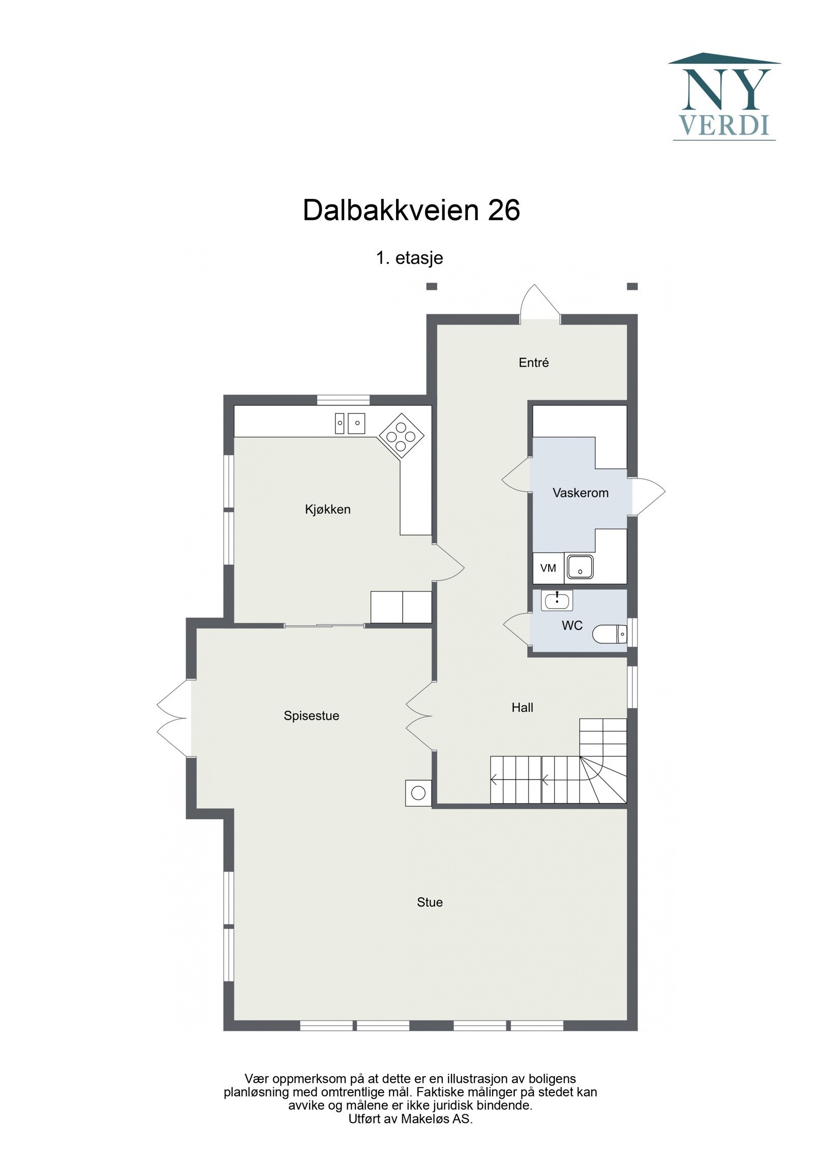 Plantegning 1. etasje Galleribilde